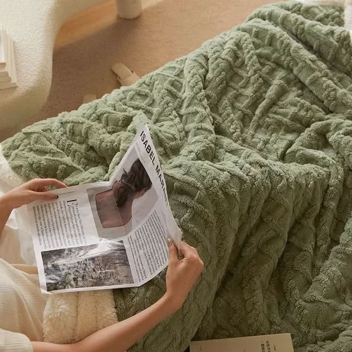 Plushridge™ Thick Double-Sided Lambswool Blanket for Cozy Winter Nights