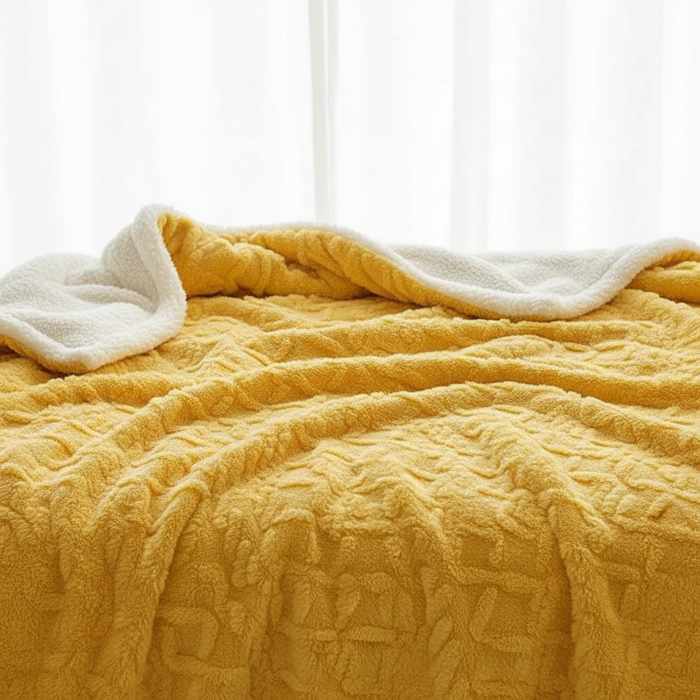 Plushridge™ Double-Sided Lambswool Fleece Blanket for Cold Nights