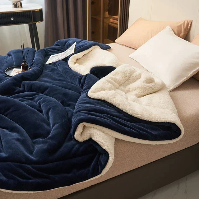 Flannel Fleece Blanket with Neat Seams, Machine Washable