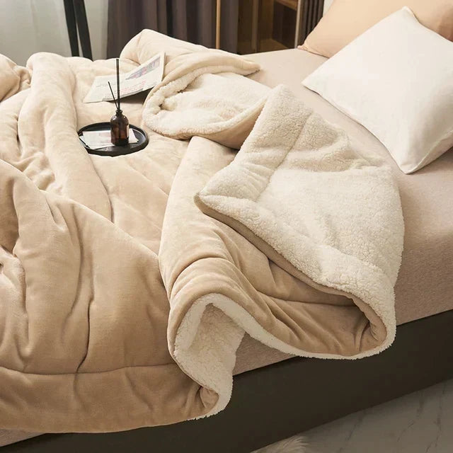 Flannel Fleece Blanket with Neat Seams, Machine Washable