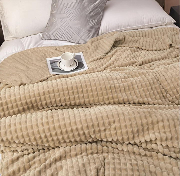 Textured Coral Fleece Blanket, Soft, Warm and Washable