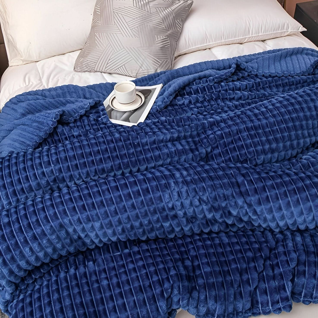 Textured Coral Fleece Blanket, Soft, Warm and Washable