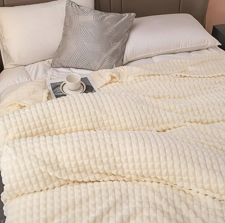 Textured Coral Fleece Blanket, Soft, Warm and Washable