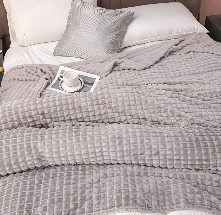 Textured Coral Fleece Blanket, Soft, Warm and Washable