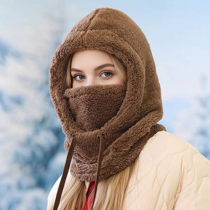 Plushridge™ Fleece Balaclava Hood with Drawstrings and Long Neck Cover