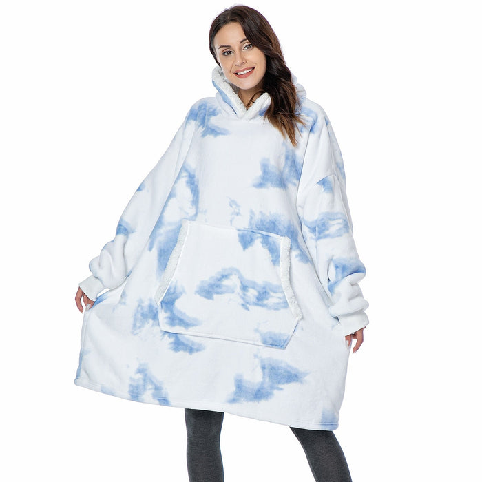 Plushridge™ Fleece Hoodie Blanket with Big Hood and Pockets – One Size