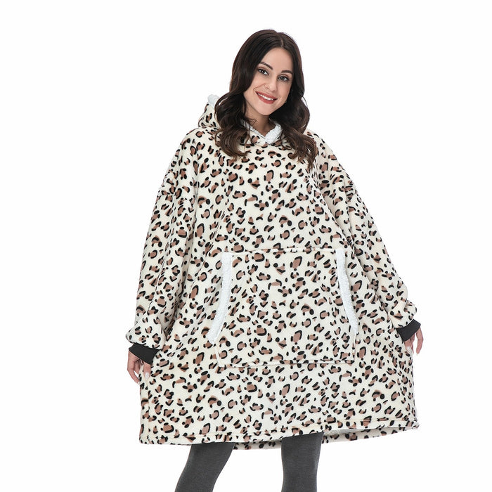 Plushridge™ Fleece Hoodie Blanket with Big Hood and Pockets – One Size
