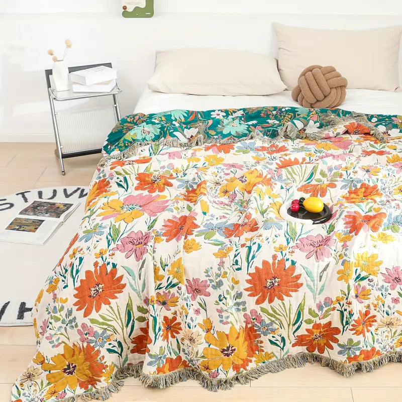 Wildflower Jacquard Cotton All Season Blanket