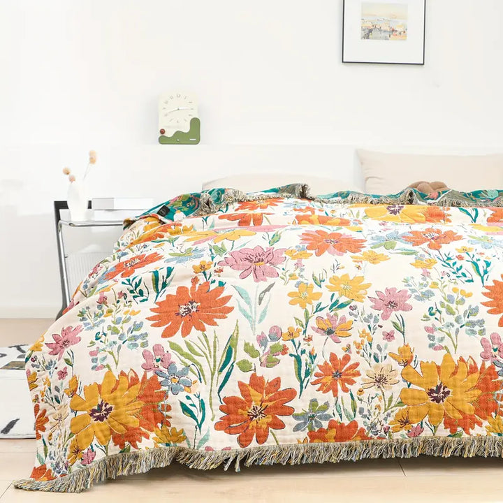 Wildflower Jacquard Cotton All Season Blanket