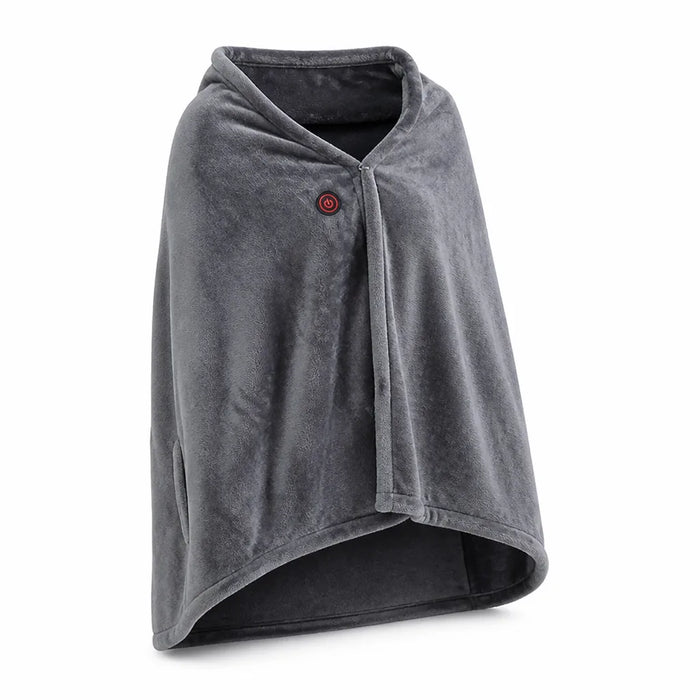 Plushridge™ Heated Fleece Blanket Shawl with 3 Heat Settings