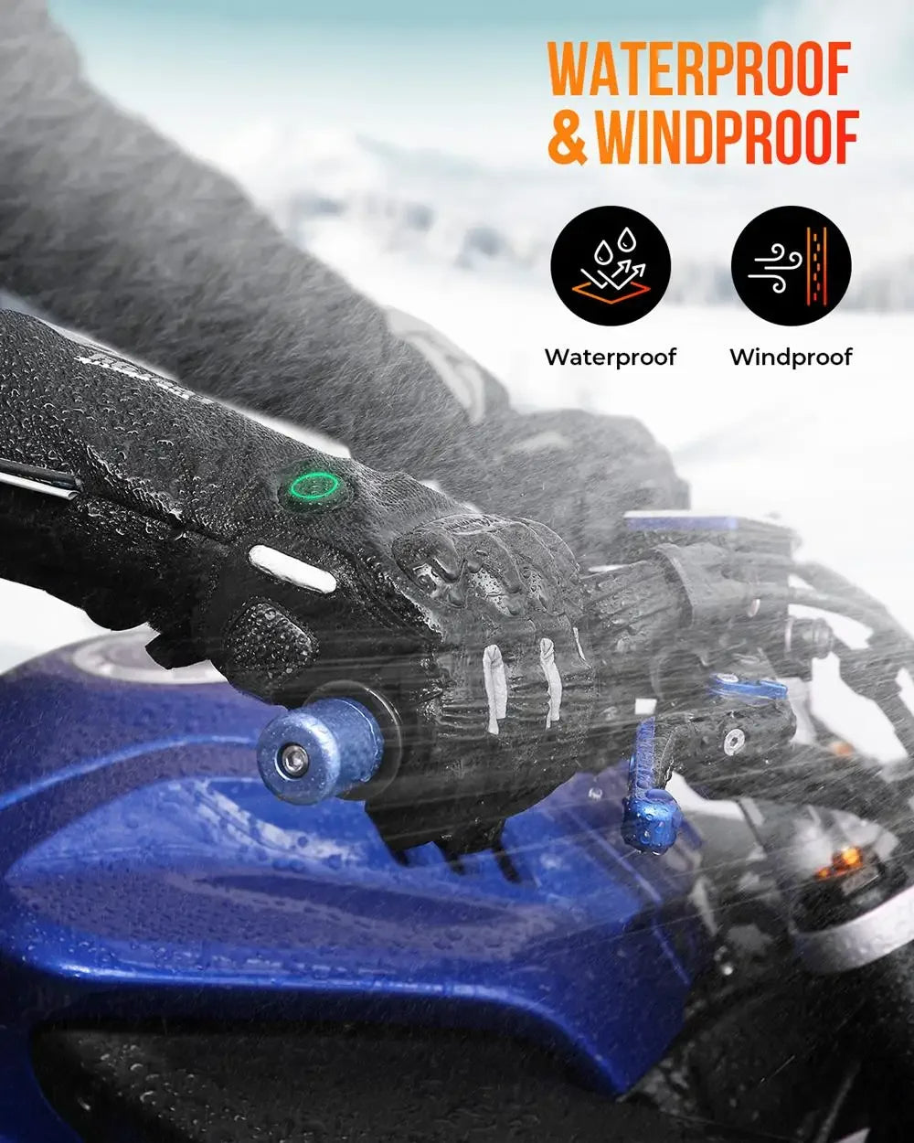 Plushridge™ Waterproof Rechargeable Heated Ski Gloves
