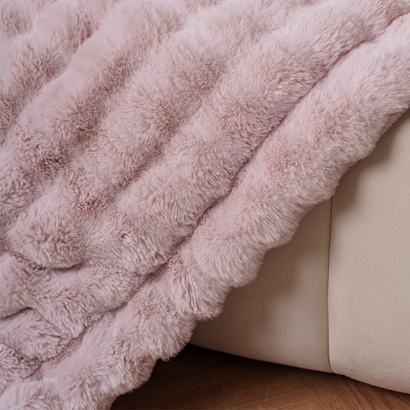 Women cozy and luxurious blanket