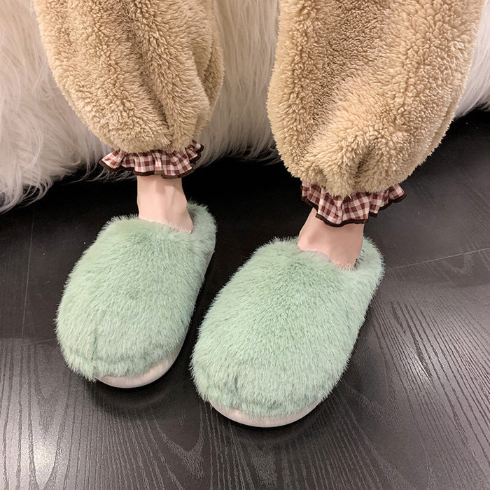 Plushridge™ Faux Fur Fluffy Slippers with Cushioned Insole and Grip Sole