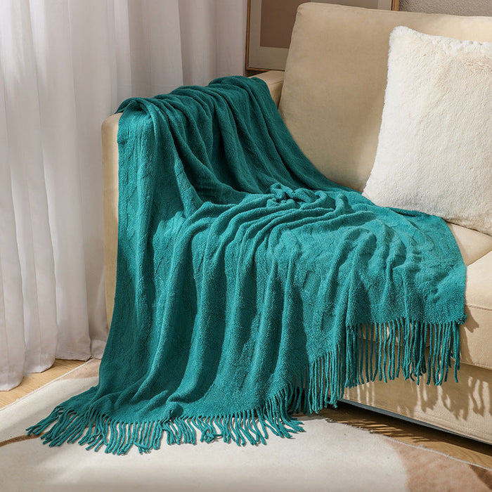 Plushridge™ Textured Knit Throw Blanket with Generous Coverage