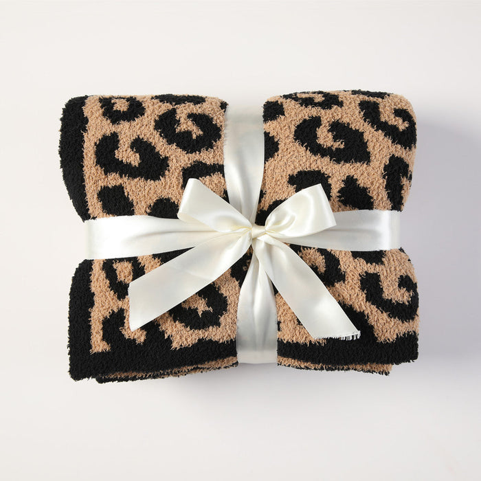 Plushridge™ Leopard Print Plush Throw Blanket, Soft Animal Print for Couch