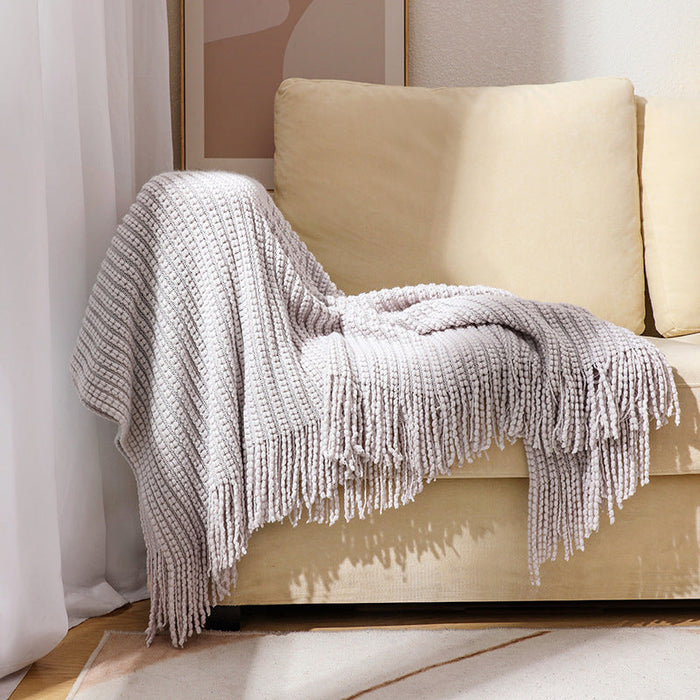 Plushridge™ Decorative Throw Blanket with Fringed Edges and Rich Texture