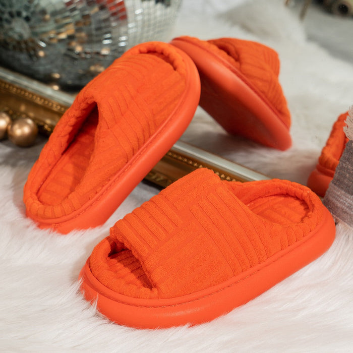 Plushridge™ Fluffy Slippers with Padded Insole and Non-Slip Rubber Sole