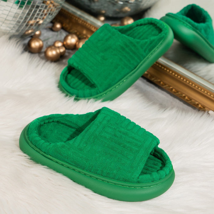 Plushridge™ Fluffy Slippers with Padded Insole and Non-Slip Rubber Sole