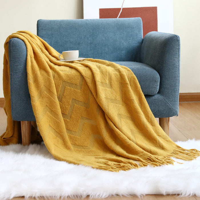 Plushridge™ Breathable Throw Blanket with Modern Pattern for Couch and Bed