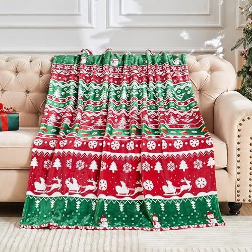 Flannel Christmas Blanket Soft Pink Christmas Blanket