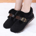Plushridge™ Women's Suede Slippers with Warm Lining and Decorative Buckle