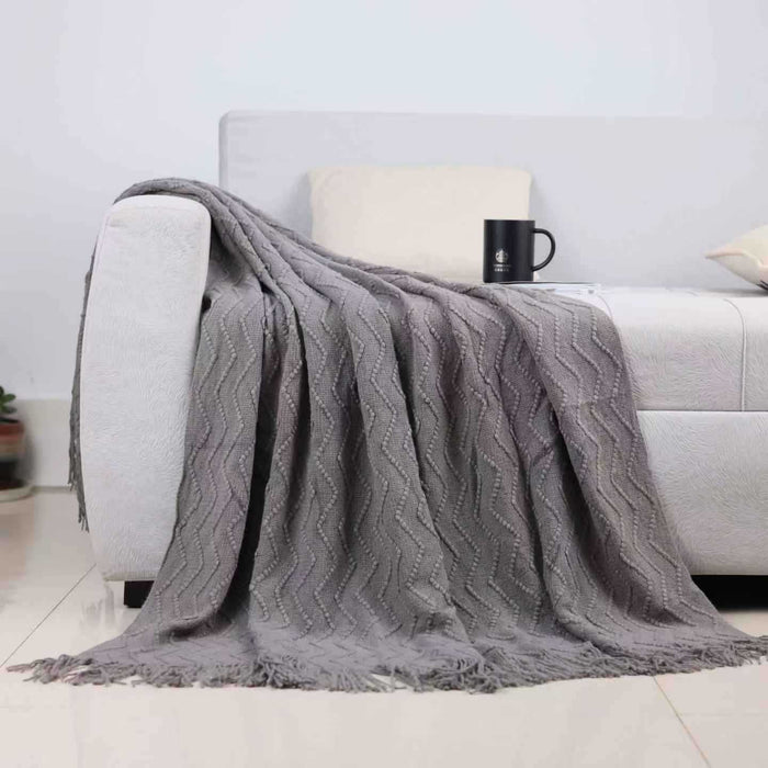 Plushridge™ Textured Throw Blanket for Couch and Bed in Soft Fabric