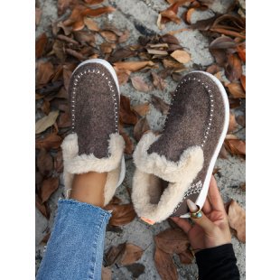 Plushridge™ Cozy Fluffy-Lined Slippers with Non-Slip Rubber Sole