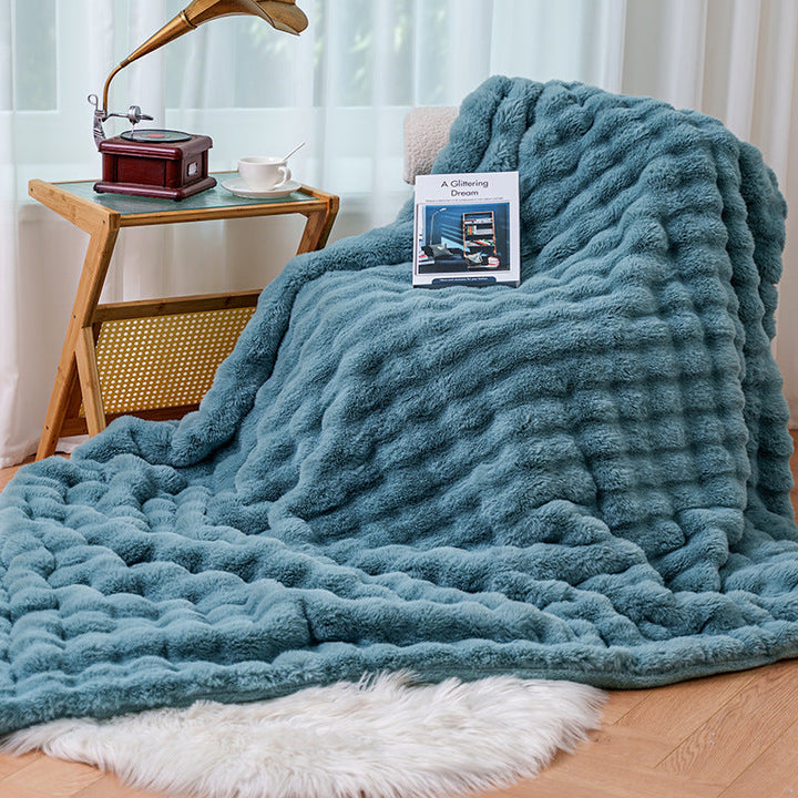 Women cozy and luxurious blanket