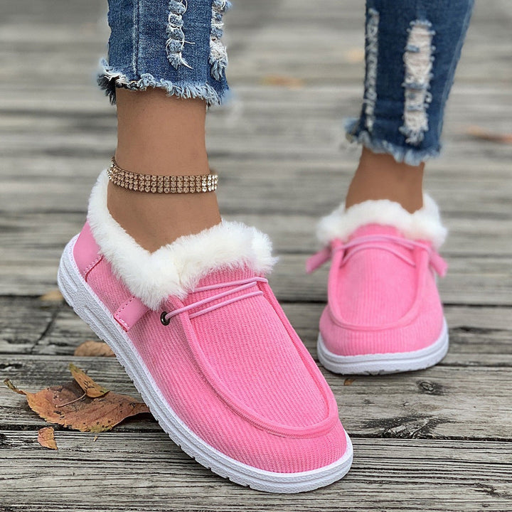 Fluffy Slip-On Slippers with Soft Warm Lining and Grip Sole