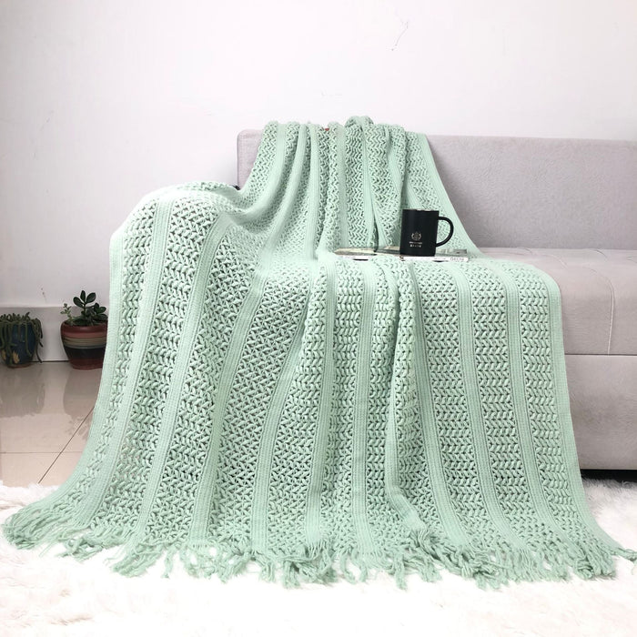 Plushridge™ Handcrafted Textured Knit Throw Blanket in Nine Colors