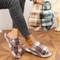 Plushridge™ Women's Fluffy Slippers with Double Strap and Non-Slip Sole