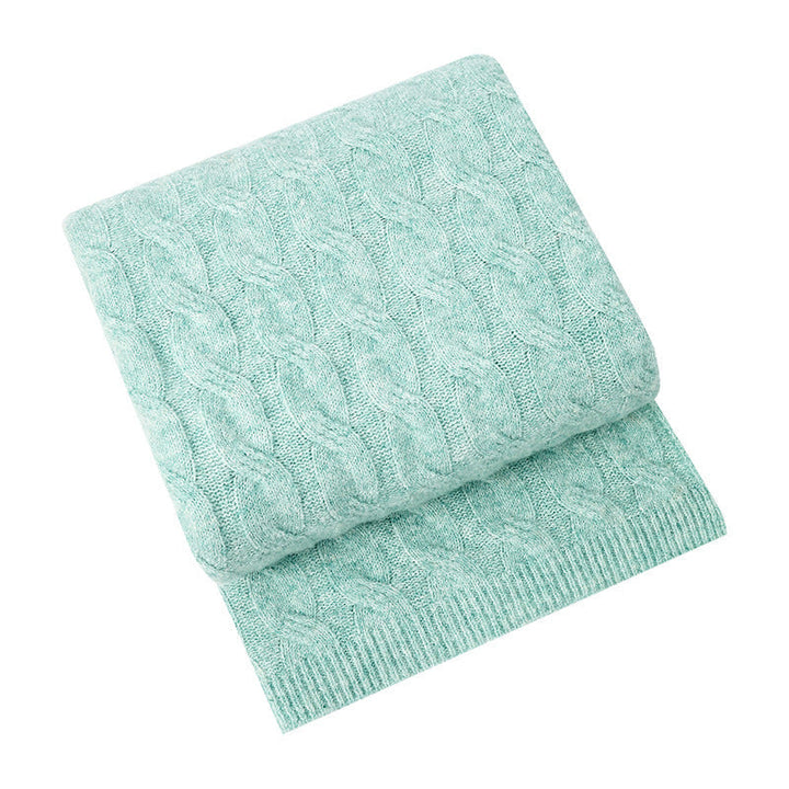 Luxurious cable knit throw blanket