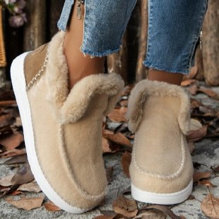 Plushridge™ Cozy Fluffy-Lined Slippers with Non-Slip Rubber Sole