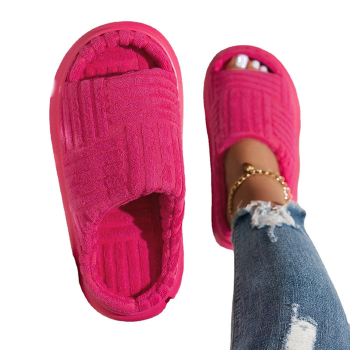 Plushridge™ Fluffy Slippers with Padded Insole and Non-Slip Rubber Sole