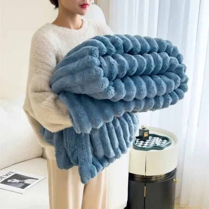 Plushridge™ Ribbed Plush Throw Blanket with a Soft, Cloud-Like Feel