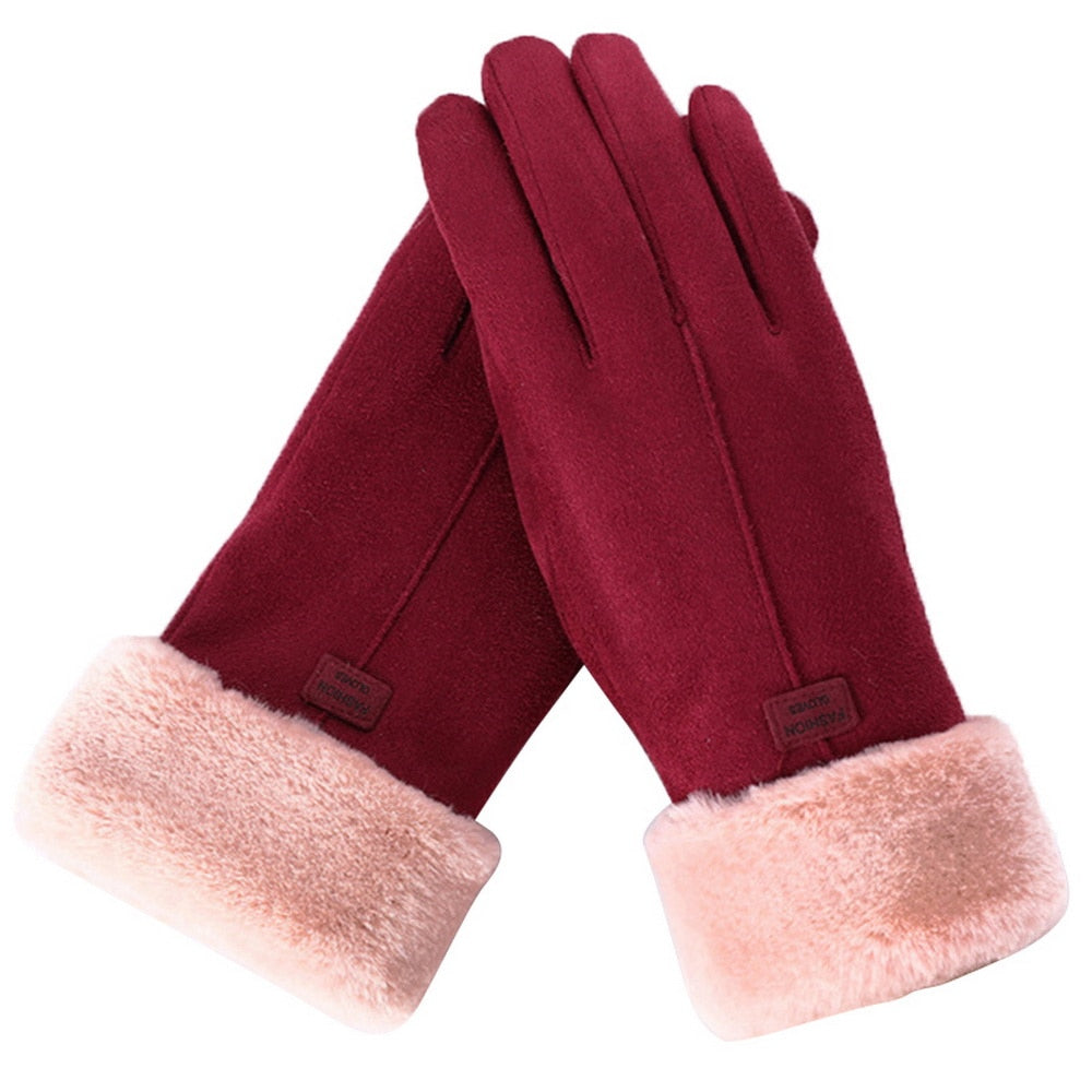 Waterproof Touchscreen Winter Gloves with Fluffy Fleece Lining