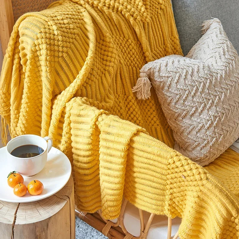 Nordic Style Thick Knitted Blanket