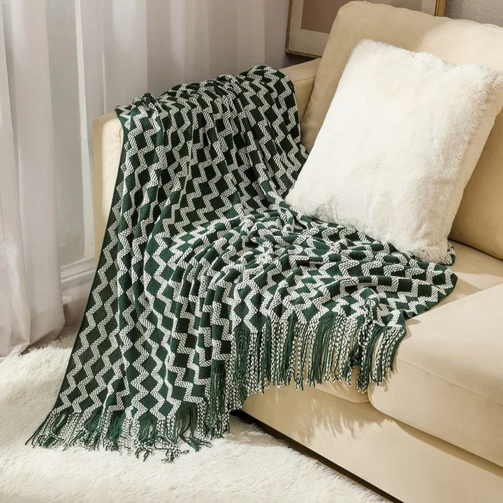 Nordic Style Thick Knitted Blanket