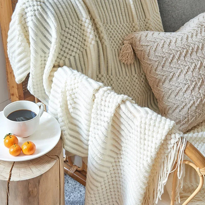 Nordic Style Thick Knitted Blanket
