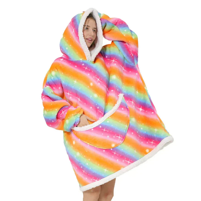 Plushridge™ Oversized Fleece Blanket Hoodie with Hood and Big Pockets