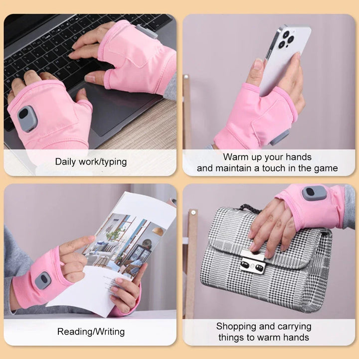 Plushridge™ Rechargeable Heated Fingerless Gloves
