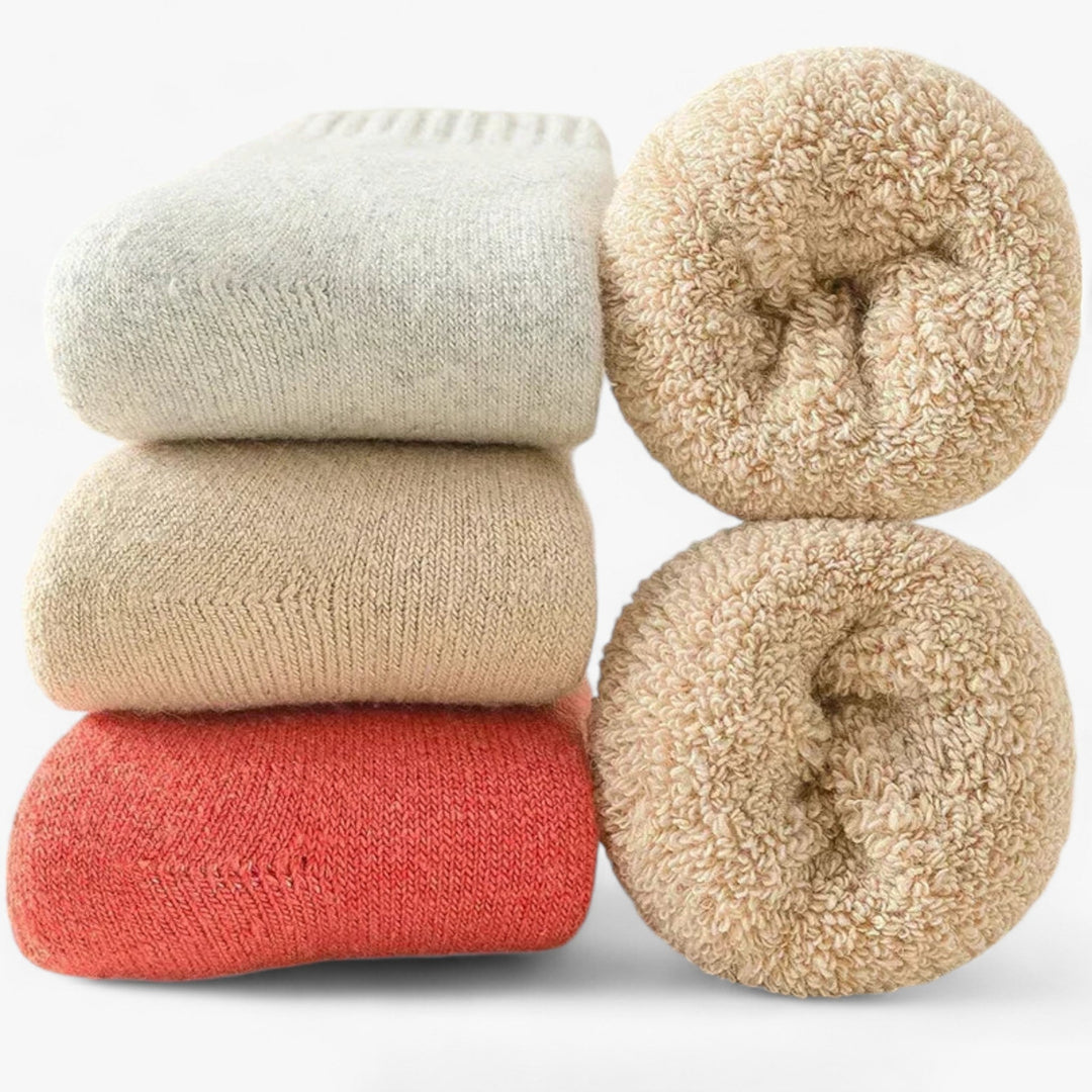 Thermal Wool &amp; Cashmere Socks, 3 Pairs – Fleece Loop Warmth