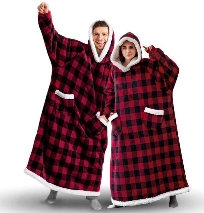 Plushridge™ Extra-Long Hooded Snuggle Blanket with Sleeves – Unisex