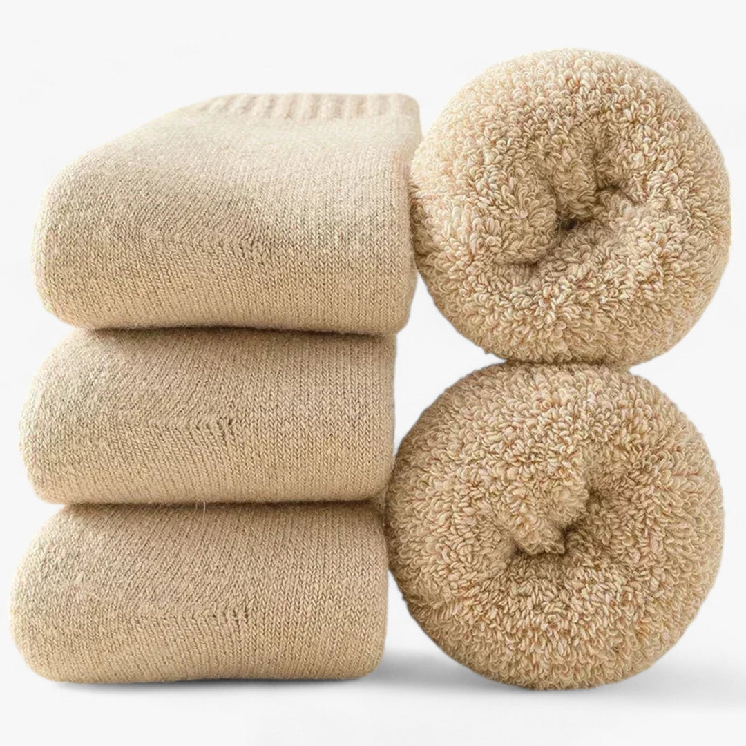 Thermal Wool &amp; Cashmere Socks, 3 Pairs – Fleece Loop Warmth