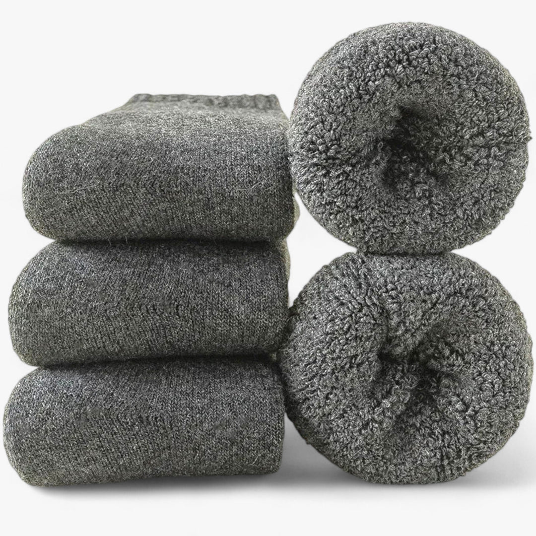 Thermal Wool &amp; Cashmere Socks, 3 Pairs – Fleece Loop Warmth