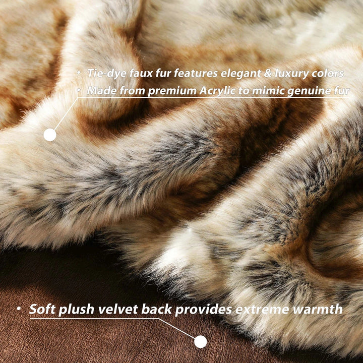 Luxury Faux Fur Blanket - Soft &amp; Warm - Winter Throw - For Sofa &amp; Bedroom