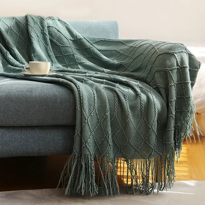Nordic Style Thick Knitted Blanket
