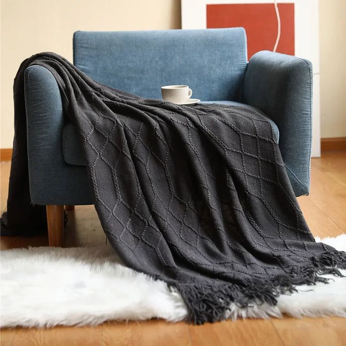 Plushridge™ Chunky Knit Throw Blanket with a Soft Cashmere-Like Feel