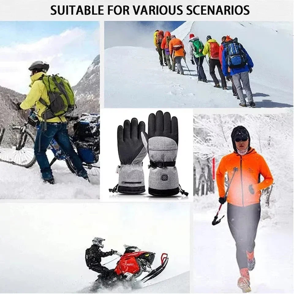 Plushridge™ Waterproof Heated Gloves for Motorcycle and Biking
