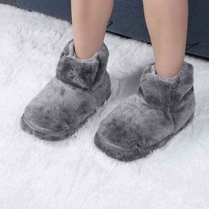 Plushridge™ USB Heated Plush Slippers for Warm, Cozy Feet at Home